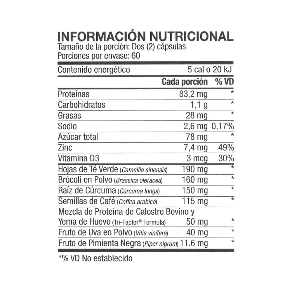 Información Nutricional 4Life Transfer Factor Renuvo®