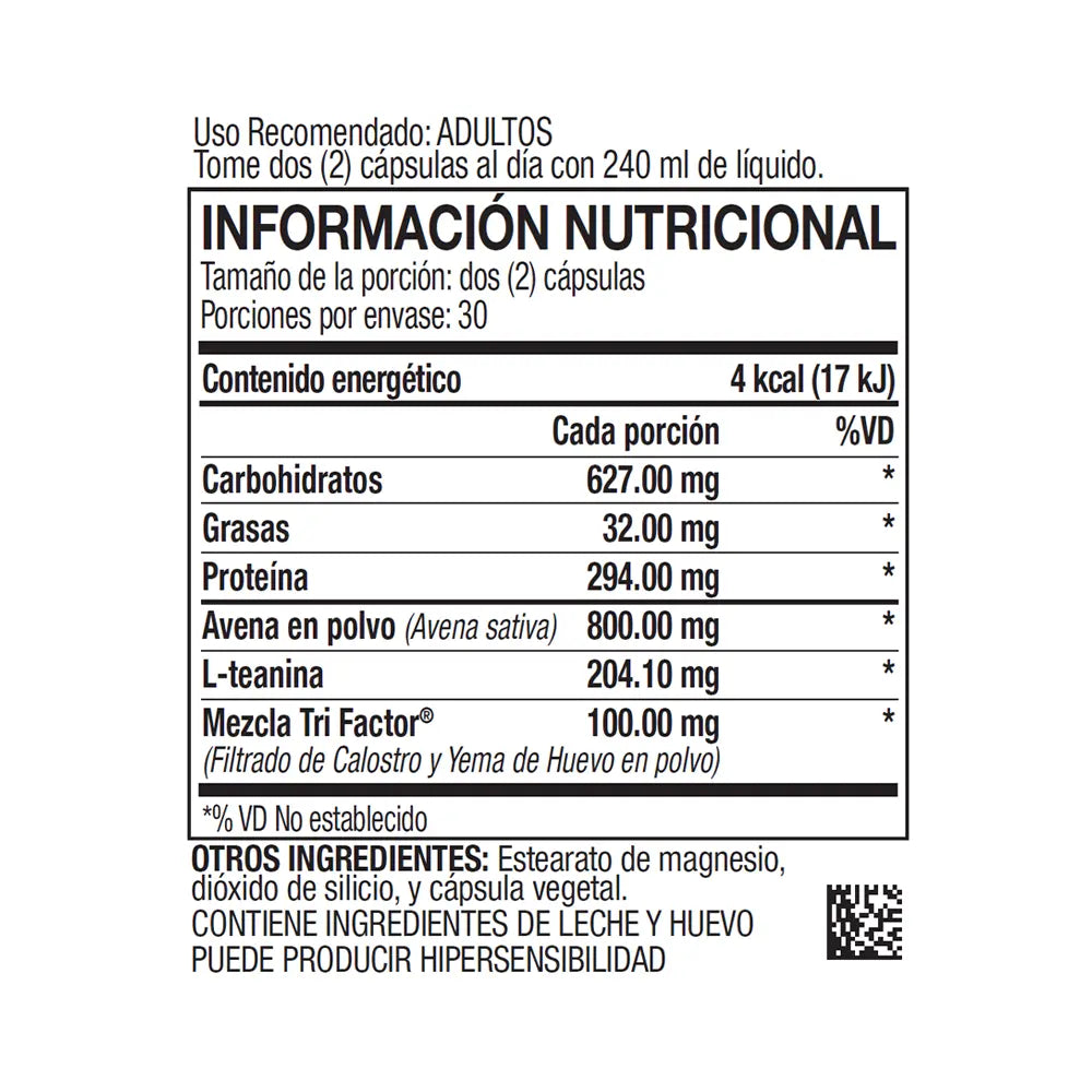Información Nutricional 4Life Transfer Factor Reflexion™