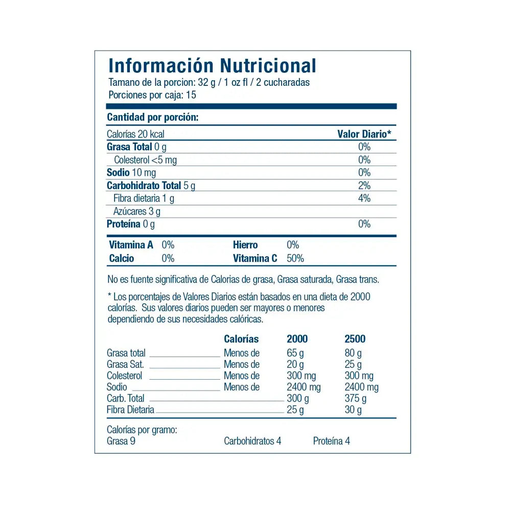 Información Nutricional 4Life Transfer Factor Tri-Factor Riovida Burst®