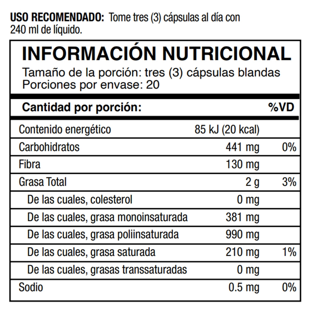 Información Nutricional 4Life BioEFA™
