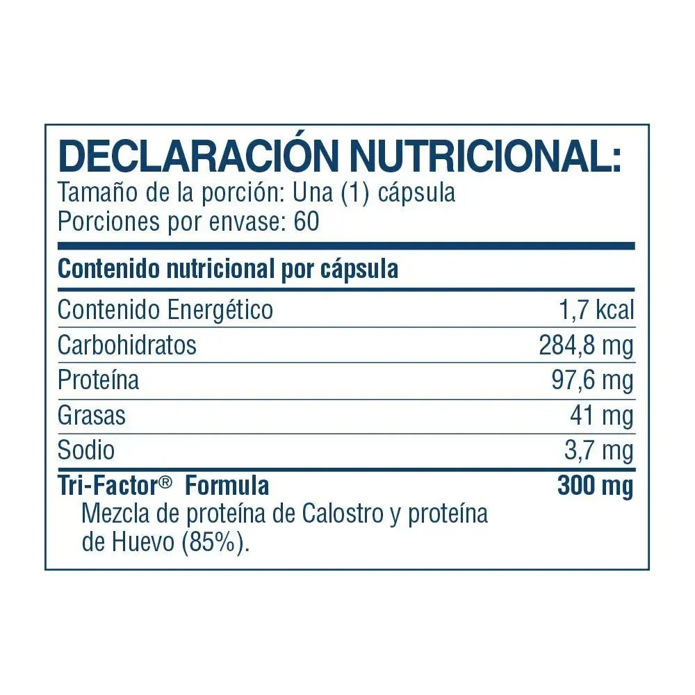 Información Nutricional 4Life Transfer Factor Tri-Factor Formula